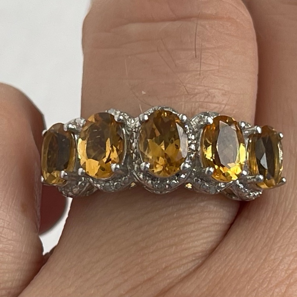 STS Sterling silver 925 Citrine ring size 8 1/4